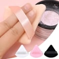 Miniatyrbild 7 av 11: Triangelformad Sammetspuderpuff Mjuk Torr & Våt Kosmetisk Puff Makeup Sp Triangular  1pcs