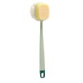 Miniatyrbild 5 av 11: Spaltrengöringsborste Sponge Back Scrub Brush Long Handle Showe double-sided green flowers 1pcs