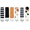 Miniatyrbild 8 av 11: 6 par Cat Paw Socks-Corals Fleece strumpor/Super Soft Plysch Slippe black One-size 6pcs