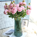 Miniatyrbild 2 av 11: Ros Europeisk Konstgjord Pionblomma i Siden för Hem Bröllop Väggdekoration Light Pink 1pcs