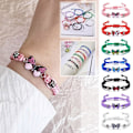 Miniatyrbild 10 av 11: Enkelt flätat snöre armband för kvinnor blå fjäril justerbar flickpresent C0 Pink One size