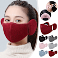 Miniatyrbild 3 av 11: Ansiktsskydd med öronvärmare Vindtät Bandana Öronmuffar Varm Mask Vinter A7G3 Gray One size