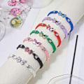 Miniatyrbild 8 av 11: Enkelt flätat snöre armband för kvinnor blå fjäril justerbar flickpresent C0 Pink One size