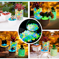 Miniatyrbild 3 av 11: Glow-in-the-Dark Stenar, 50 st små Glow-in-the-Dark Stenar cyan E