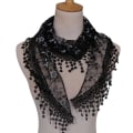 Miniatyrbild 6 av 11: Hollow Tofs Scarf Mode Spets Triangel Bredd Scarf Dam Grac black one-size