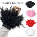 Miniatyrbild 2 av 11: Fjädermanschett Snäpp Armband Fjäder Wrap Manschett handledsskydd Armband black one-size