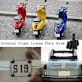 Miniatyrbild 4 av 11: ZXCVWWE Universal Nummerplåt Bultar, Mitten Flip Off Finger Up Silver 4pcs