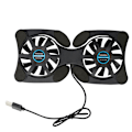 Miniatyrbild 1 av 11: Vikbar Tyst USB-driven 2 Fläktar Kylplatta Slim Cooler Laptop Basstativ