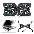Miniatyrbild 8 av 11: Vikbar Tyst USB-driven 2 Fläktar Kylplatta Slim Cooler Laptop Basstativ