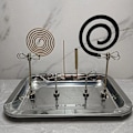 Miniatyrbild 6 av 11: Magnetisk Myggspiralhållare Askfat Bas Hem Rökelse Mosqui E 2pcs
