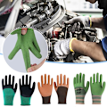 Miniatyrbild 2 av 11: 1 par skyddande säkerhetshandskar för arbete, färgning, nylon, mekanikerhandskar U4L8 army green 1 pair