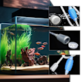 Miniatyrbild 3 av 9: Akvarium Manuell Vattenbytare 1.4/1.7m Kontrollerar Vatten Exakt För Att Avlägsna Sediment Från Tankens Botten För Fisk, Lämplig F8N3 1.7 meters 1set