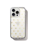 Clear Case iPhone 15 Pro Golden Hearts Transparent