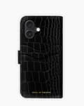 Magnet Wallet+ iPhone 16 Black Croco