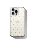 Clear Case iPhone 15 Pro Max Golden Hearts Transparent