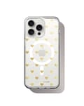 Clear Case MagSafe iPhone 15 Pro Max Golden Hearts Transparent