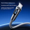 Miniatyrbillede 5 af 5: 240W Type-C til Type-C kabel Dynamisk Smart Digital Display Hurtigopladning P9X8 1pcs gray