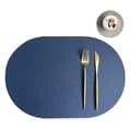 4-pack 43,5*30cm Blue Oval Placemats Synthetic Leather