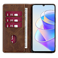 Miniatyrbillede 2 af 5: For Honor X7a 5G Calf Texture Phone Case Magnetisk Autoabsorberet Pung Læder Stand Cover-Brun Brown, Brown Style E Honor X7a 5G