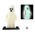 Miniatyrbillede 3 af 4: Halloween-seriens byggeklodser Lysende smilende spøgelsesmodel Actionfigurer Yellow 1pc-A