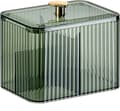 1 st Bomullspinnbox med lock, Förvaringslåda för bomullspinnar för badrum, sovrum, sminkorganisatör för bomullsbollar, pinnar, kosmetika