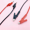 Miniatyrbillede 4 af 5: Multimeter Bananstik til Krokodille Alligator Klemme Test Probe, Bananstik til Bananstik Kabel 4PC blackred