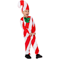 Miniatyrbillede 5 af 5: Julemand Børns Sukkerstok Cosplay Scene Performance Kostume S (105cm-115cm)