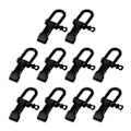 Miniatyrbilde 1 av 5: 10 stk. Paracord Armbånd Sjakkelspenne, Bueanker Sjakkel Lås D Sjakkel Klips Justerbar for Overlevelsesarmbånd Black