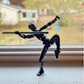 Miniatyrbillede 2 af 2: T13 Action Figur, Titan 13 Action Figur med 4 typer våben og 3 typer hænder, T13 Action Figur 3d trykt Multi-jointed Movable Black
