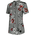 Miniatyrbild 5 av 5: Blommiga toppar för kvinnor 2023 Button Down Mode Casual Lång-/kortärmade skjortor Blus Gray 4X-Large