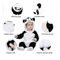 Miniatyrbilde 2 av 5: Unisex Baby Dyrekostyme Vinter Høst Flanell Hette Cosplay Jumpsuit Panda 90