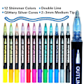 Miniatyrbild 2 av 5: Shimmer Markers Doodle Outline Dazzles: 24 färger Metallic Double Line Glitter Pens Set Super Squiggles Sparkle Dazzlers