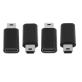 Pikkukuva 1 / 5: Mini USB - USB -C-sovitin - 4 kpl Mini USB uros-C-tyypin naarasmuunninsovitin MP3-soittimille Black