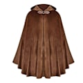 Miniatyrbillede 1 af 5: Halloween Kappe med Hætte - Shawl-Stil Design - Kappe med Spænde - Ensfarvet - Middelalderlig Stil - Lang Robe Brown One Size