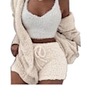 Pikkukuva 1 / 2: Naisten Talviset Lämpimät Pyjamat 3-osainen Urheilupuku Beige XL