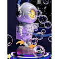 Miniatyrbild 2 av 5: Ny Uppgraderad Bubbelmaskin Automatisk Bubbelblåsare Elektrisk Bubbelmaskin Roterad 360 För Barn Vuxen Usb Laddning