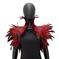 Miniatyrbillede 1 af 5: Fjer Shrug Shawl Skulder Wrap Kappe Blød Justerbar Retro Gothic Krave Cosplay Party Krop Scene Red