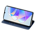 Miniatyrbillede 3 af 5: For Honor X7a 5G Calf Texture Telefonetui Magnetisk Autoabsorberet Pung Læder Stand Cover-Blå Blue, Blue Style B Honor X7a 5G