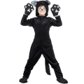 Miniatyrbilde 1 av 4: Cosplay-sett for barn. Dyresvart kattekostyme 140 150cm