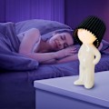 Miniatyrbillede 2 af 5: En kreativ lampe af den lille generte mand, sjov fræk dreng led bordlampe, romantisk led sengelampe, natlys nyhedsgave White