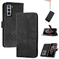 Miniatyrbillede 1 af 5: Etui til Samsung Galaxy S21 5G PU Læder Wallet Telefon Etui med Kortholder Flip Folio Kompatibel med Samsung Galaxy S21 5G Etui Black