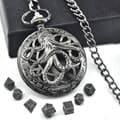 Mini DND Terningesæt med Lommeurskal, 7 stk. Polyhedrale Metalterninger Perfekt til Dungeons and Dragons Gaver, MTG, R