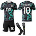 Pikkukuva 1 / 2: 25-26 Real Madrid CF Musta Vihreä Erikoispainos NO.10 MODRIC Pelipaitasetti Lapsille Aikuisille Jalkapallosetti Sukkien kanssa NO.10 NO.10 XXL