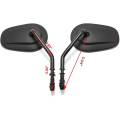 Miniatyrbilde 5 av 5: 8mm svart motorsykkelspeil styrevinge for Dyna Super Glide Street Glide Road Glide Softail A129