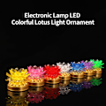 Miniatyrbillede 4 af 5: Farverig Lotus Lampe Levende Farve Batteridrevet Flimmerfri Realistisk Udseende Kompakt Størrelse LED Buddha Lotus Lampe Skrivebordsdekoration Boligartikler White