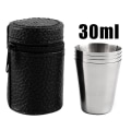 Miniatyrbilde 1 av 5: 4/2stk sett 30/70/180/320ml utendørs rustfritt stål kopper shots sett mini glass for Set 3-30ml