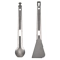 Miniatyrbillede 2 af 5: Tomshoo Titanium Serveringstænger Multifunktionelle Grillstænger Med Spork Og Takket Spatel Til Camping Vandring Picnic Madlavning