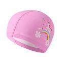 Miniatyrbild 1 av 4: Barn Pojkar Flickor Printed Slitstark Elastisk Badhatt Badkläder Sommar Pool Strand Söt Vattentät Cap Unicorn