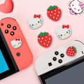 Miniatyrbild 6 av 6: Switch tumgreppskåpor, söta kattunge joystick-kåpor för Nintendo Switch/Lite/Switch OLED, 4 st tumgreppsskydd, jordgubbe