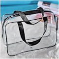 Miniatyrbilde 3 av 5: 3-i-1 PVC gjennomsiktig vanntett multifunksjonell kosmetikkveske Transparent black
